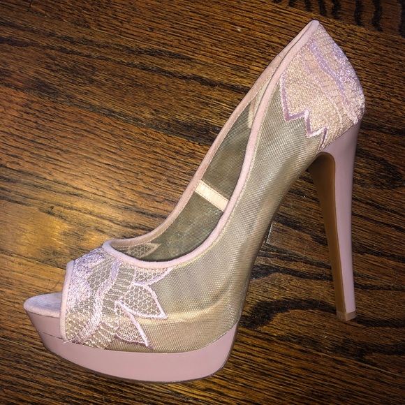 Shoes - Jessica Simpson Sheer Nude Blush Platform Peep-toe